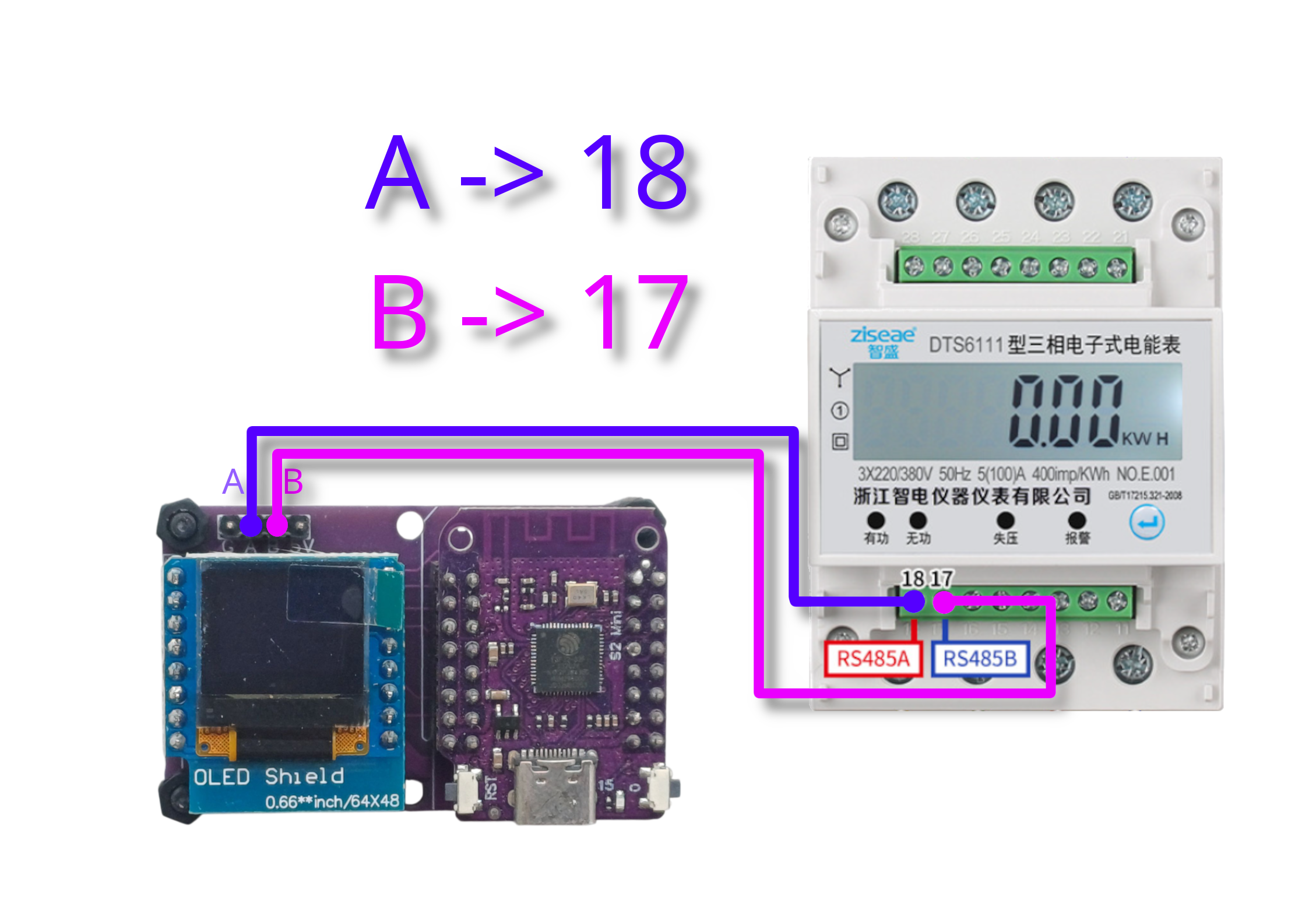 DTS6111 แบบผ่าน CT กับ ESP32