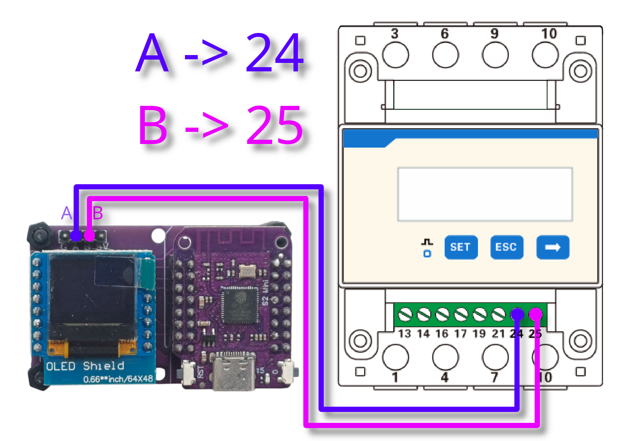 DTSU666 แบบผ่าน CT กับ ESP32