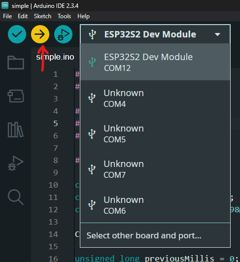 เลือก port