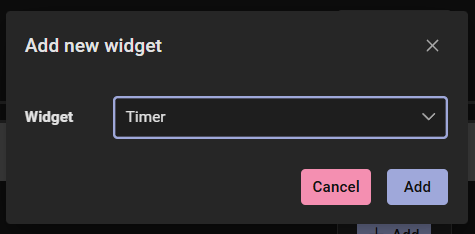 select timer widget